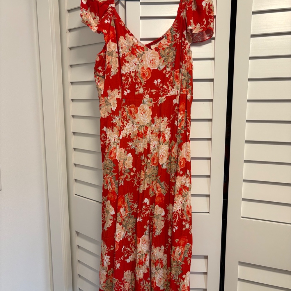 Sezane Alessia Dress Red Floral - Size 14 - Picture 9 of 9